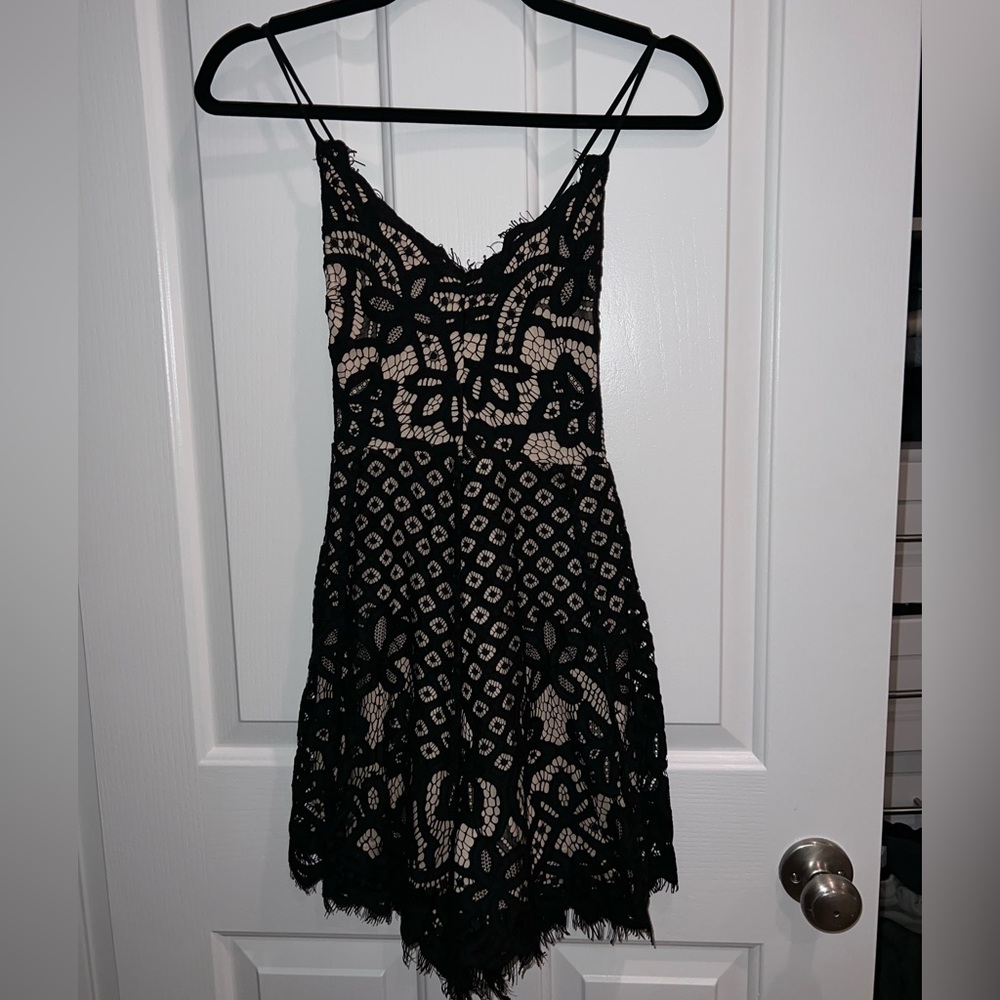 Black lace romper from express
